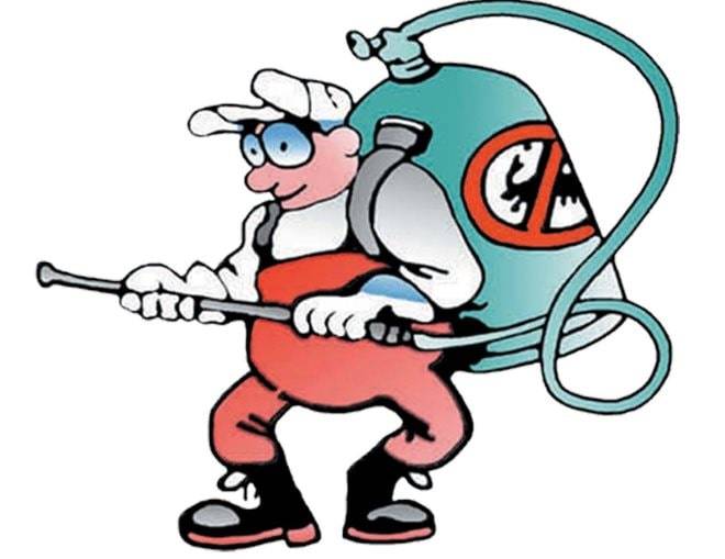 terminate pest control cartoon logo